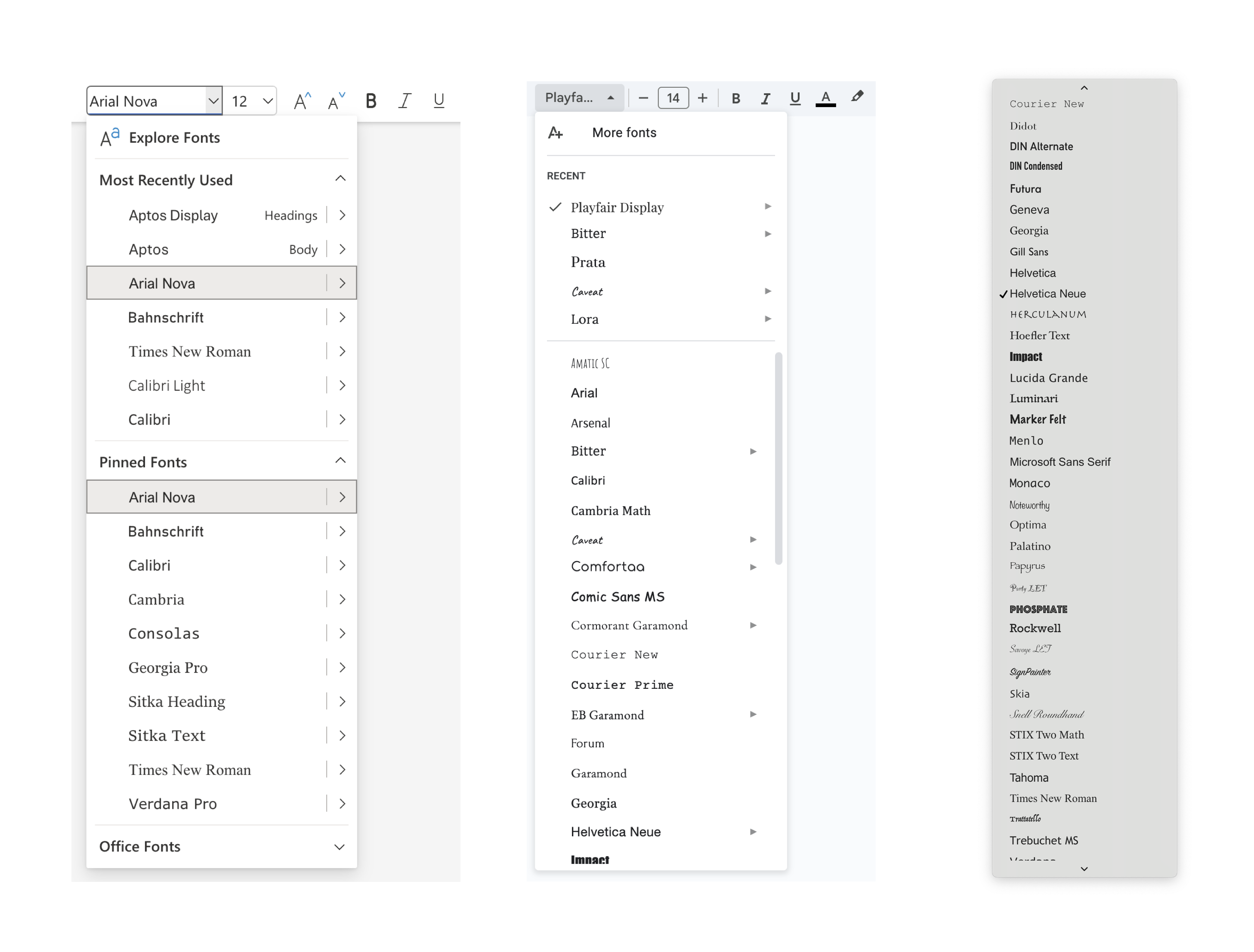 Today's Font Selectors